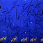 ROYAL BLUE PURE CREPE SAREE WITH HAND EMBROIDERED ZARDOZI MOTIFS