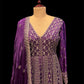PURPLE CHINON GOWN WITH OXIDISED SILVER ZARI EMBROIDERY AND MATCHING DUPATTA