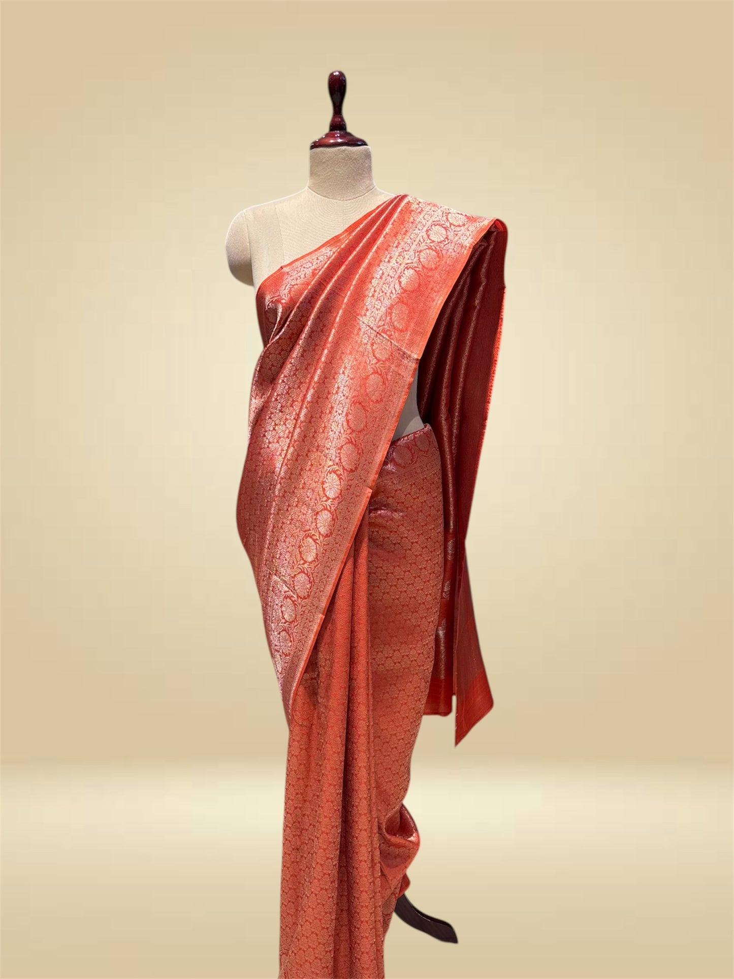 ORANGE PLANT-BASED SILK SAREE