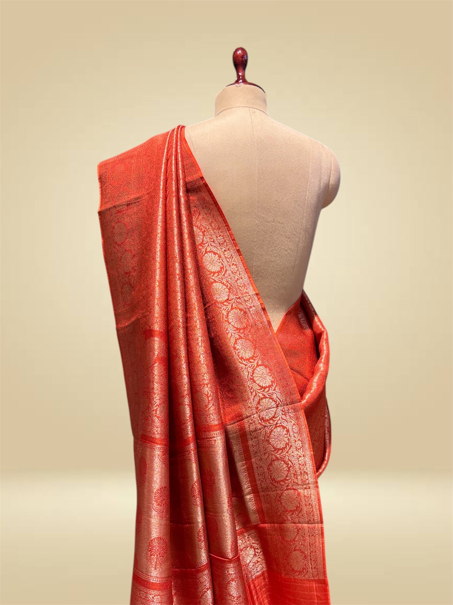 ORANGE PLANT-BASED SILK SAREE