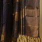 NAVY BLUE HANDWOVEN MAHESHWARI CHECKS SAREE