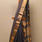 NAVY BLUE HANDWOVEN MAHESHWARI CHECKS SAREE