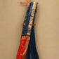 (Deliver in 15 days) NAVY BLUE HANDWOVEN MAHESHWARI SAREE WITH RED CONTRAST PALLA AND BLOUSE