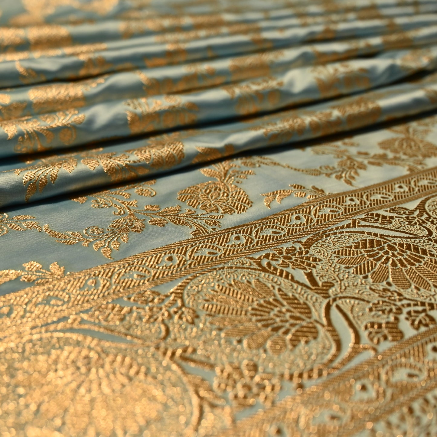 SKY BLUE BANARASI SATIN SAREE