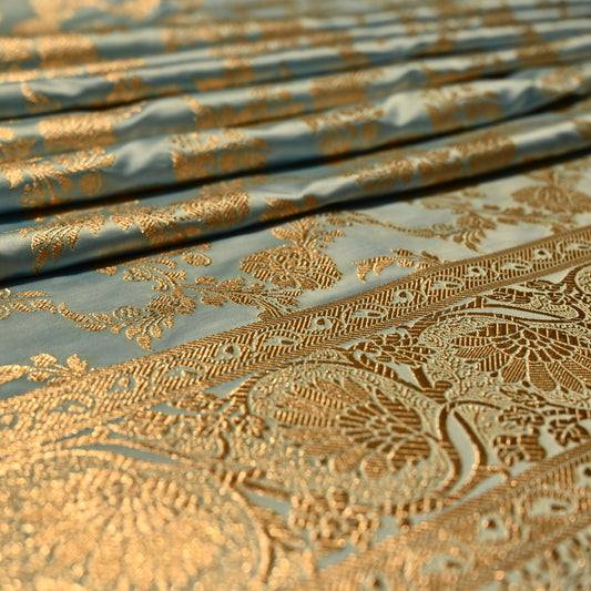 SKY BLUE BANARASI SATIN SAREE