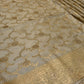IVORY COLOUR BANARASI SATIN SAREE
