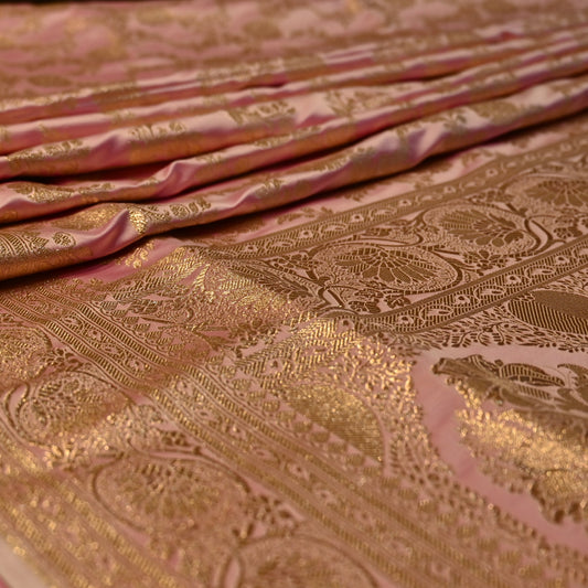 LIGHT PINK BANARASI SATIN SAREE