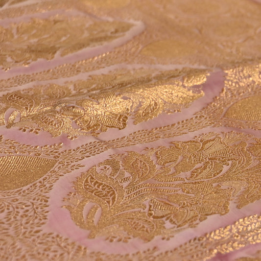 LIGHT PINK BANARASI SATIN SAREE
