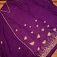 PURPLE BUTTERFLY-THEMED UNSTITCHED SUIT SET WITH ORGANZA DUPATTA