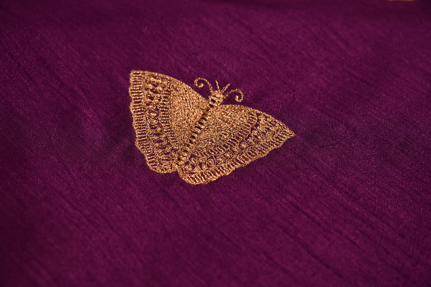 PURPLE BUTTERFLY-THEMED UNSTITCHED SUIT SET WITH ORGANZA DUPATTA