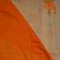 BEIGE JAMDANI SAREE WITH ORANGE FLORAL MOTIFS & CONTRAST BLOUSE
