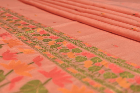 SOFT PINK-PEACH COLOUR JAMDANI SAREE