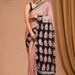 STRIPED & PAISLEY MODAL SATIN AJRAKH PRINT SAREE