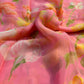 PINK COLOUR FLORAL PRINTED CHIFFON SAREE WITH PLAIN CREPE BLOUSE
