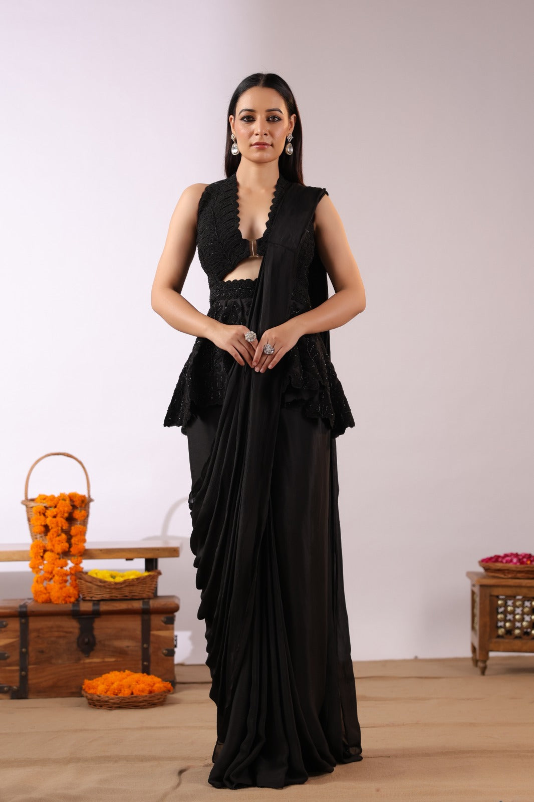 Embroidered saree