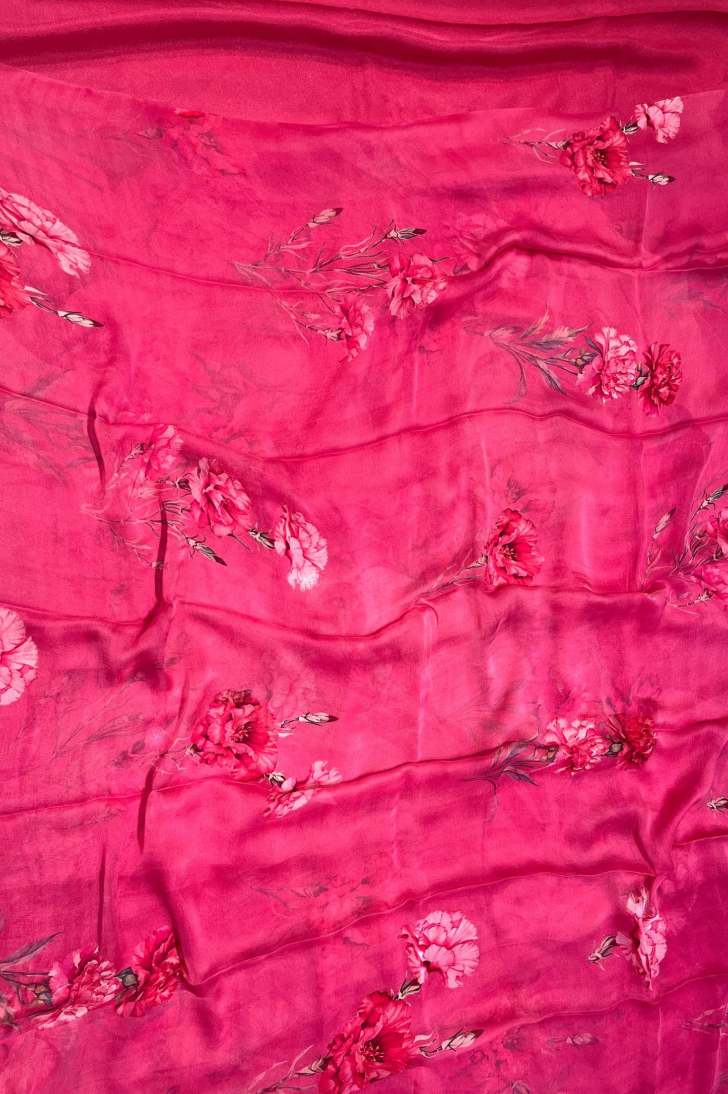 HOT PINK PRINTED (30 gram- PURE CHIFFON SAREE)