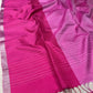 PINK COLOUR PURE KANJIVARAM SILK SAREE WITH ZARI BORDER