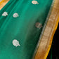 WEDDING SPECIAL : PURE BANARASI SILK SAREE WITH CONTRAST BORDER EMBELLISHED WITH ZARI WEAVES