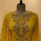 YELLOW COLOUR GEORGETTE ANARKALI GOTA PATTI SUIT EMBELLISHED WITH ZARDOZI & PEARL WORK