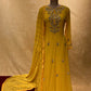 YELLOW COLOUR GEORGETTE ANARKALI GOTA PATTI SUIT EMBELLISHED WITH ZARDOZI & PEARL WORK