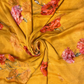 MUSTARD YELLOW PRINTED (30 gram- PURE CHINNON SAREE)