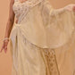 CHAMPAGNE GOLD CONTEMPORARY SAREE FEATURING EMBROIDERED BLOUSE, PALLA & FRINGE HIGHLIGHTS