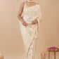 OFF WHITE PARSI (GARA) EMBROIDERED ORGANZA SAREE