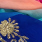 SHADED PLATINUM CHIFFON HAND EMBROIDERED SAREE WITH CREPE SILK BLOUSE EMBELLISHED WITH SEQUINS & ZARDOZI WORK