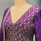 PURPLE CHINON GOWN WITH OXIDISED SILVER ZARI EMBROIDERY AND MATCHING DUPATTA