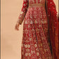 VERMILION RED EMBROIDERED ANARKALI WITH DUPATTA