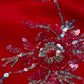 RED COLOUR PURE PLATINUM CHIFFON HAND EMBROIDERED SAREE WITH CREPE SILK BLOUSE EMBELLISHED WITH SEQUINS WORK