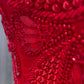 RED COLOUR CHINON READYMADE SAREE WITH SEQUINS & BEADS EMBROIDERED BLOUSE