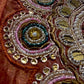 RUST COLOUR TISSUE INDOWESTERN DRESS EMBELLISHED WITH BEADS & ZARDOZI WORK
