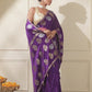 PURPLE COLOR BANARAS SATIN SAREE