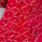 RED BRIDAL WEDDING LEHENGA WITH THREE-PANEL DESIGN, 6-METER FLAIR, DOUBLE DUPATTA, POTLI & EMBROIDERED TASSELS