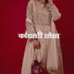 BEIGE COLOUR TISSUE GEORGETTE SUIT SET EMBELLISHED WITH RESHAM & BEADS WORK