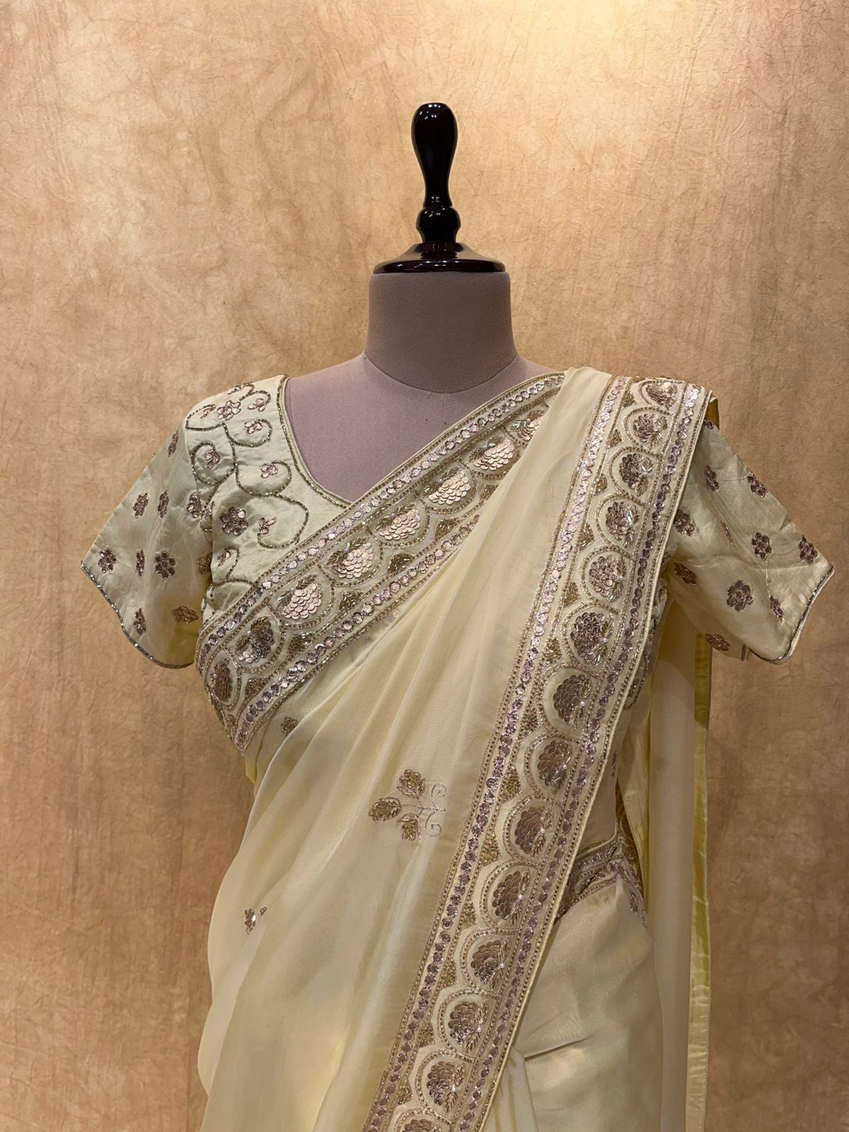 Fine Gota Patti Saree in Shaded Bandhani - Rana's by Kshitija