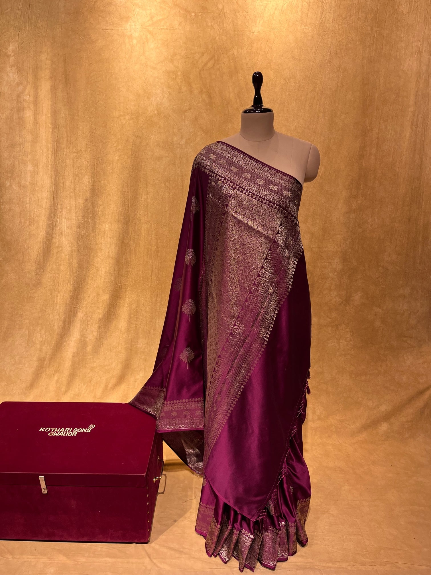Buy PRATHAM BLUE Embroidered Bollywood Silk Blend Purple Sarees Online @  Best Price In India | Flipkart.com