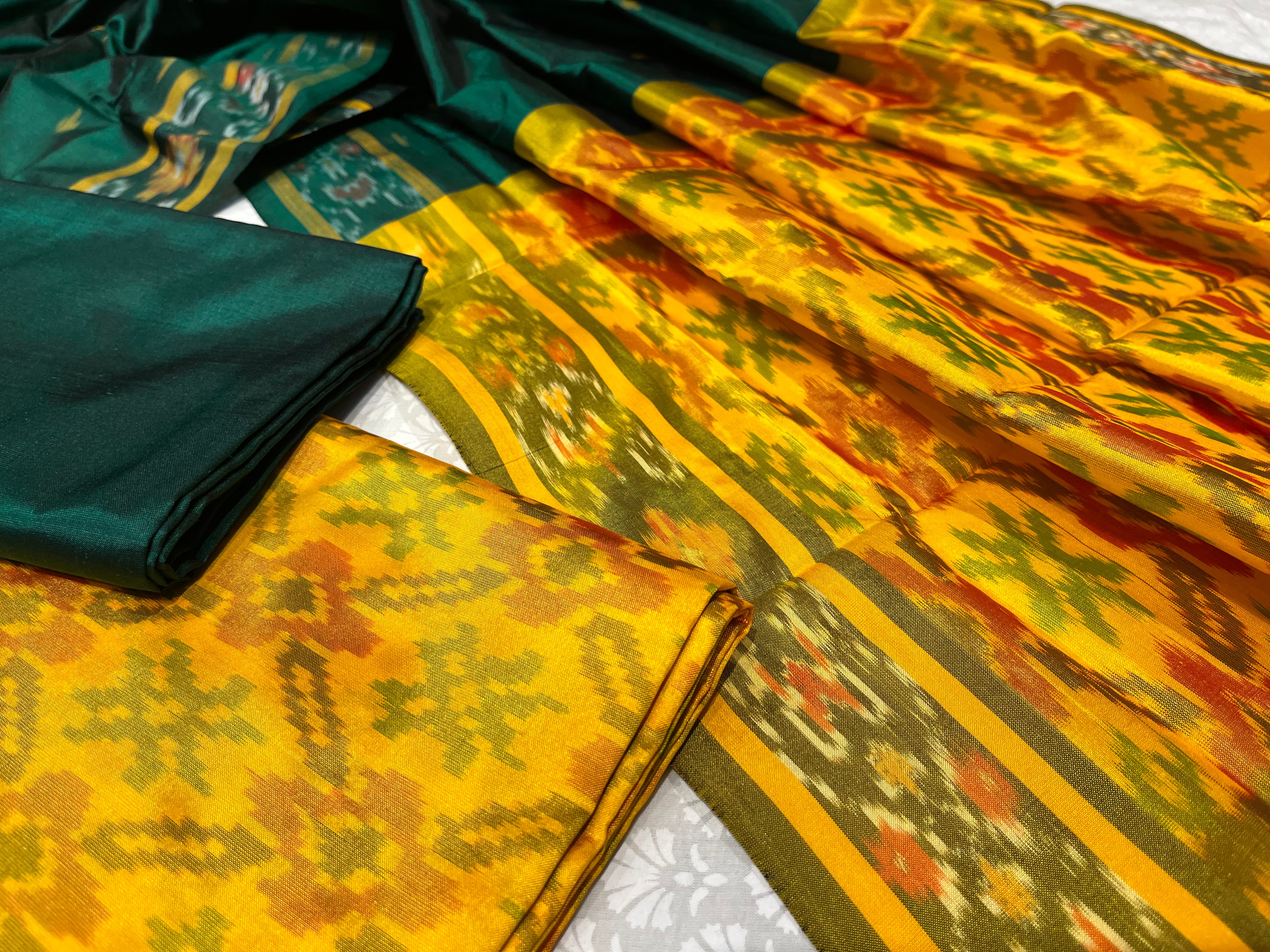 Banarasee Art Silk Salwar Kameez Fabric With Contrast Dupatta-Yellow