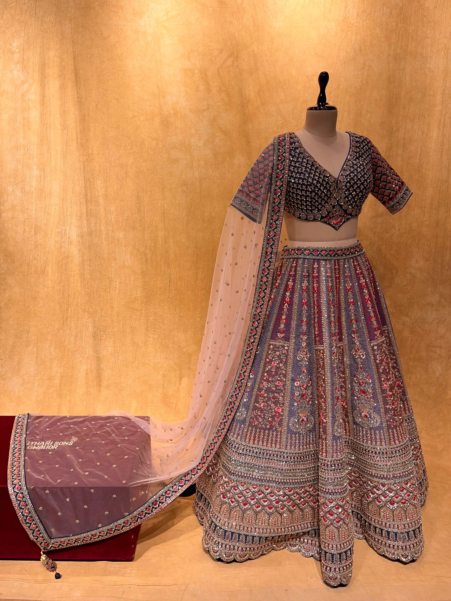 Dhupion Silk Cut Dana Designer Lehenga Choli