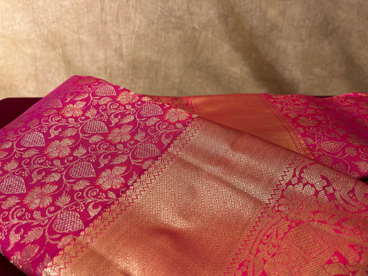 RANI COLOUR KANJIVARAM SILK SAREE HIGHLIGHT WITH ZARI WEAVE