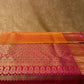 ORANGE COLOUR KANJIVARAM SILK SAREE WITH CONTRAST BORDER & ZARI WEAVE