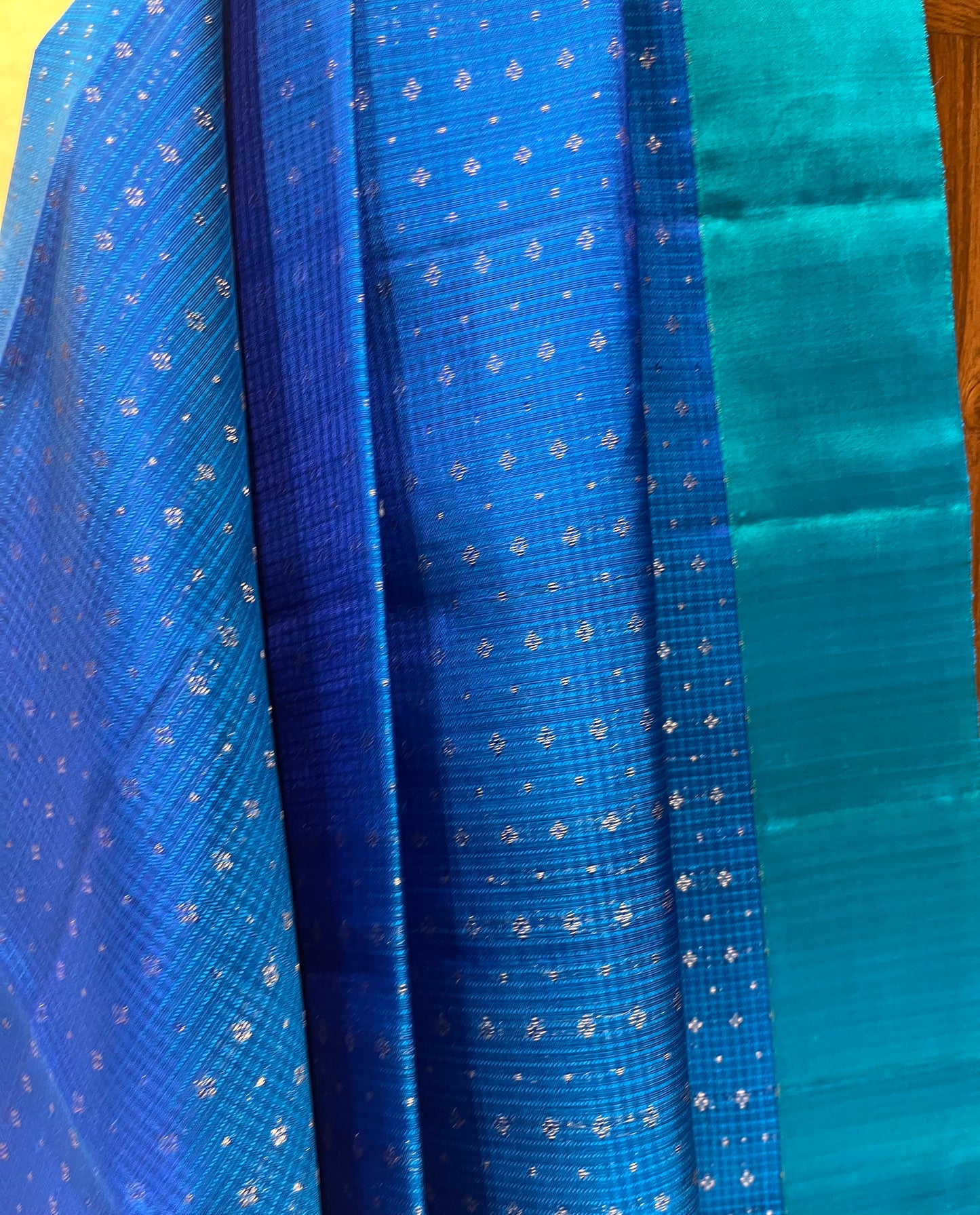 BLUE COLOUR DHARMAVARAM PURE SILK SAREE WITH CONTRAST PALLA & BORDER