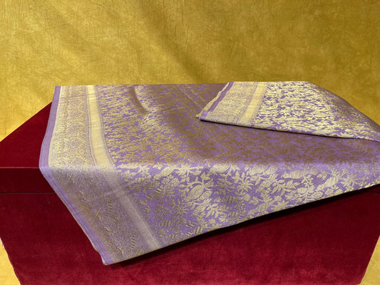 (DELIVERY IN 25-30 DAYS) MAUVE COLOUR BANARASI BROCADE SILK SAREE HIGHLIGHTED WITH ZARI WEAVE