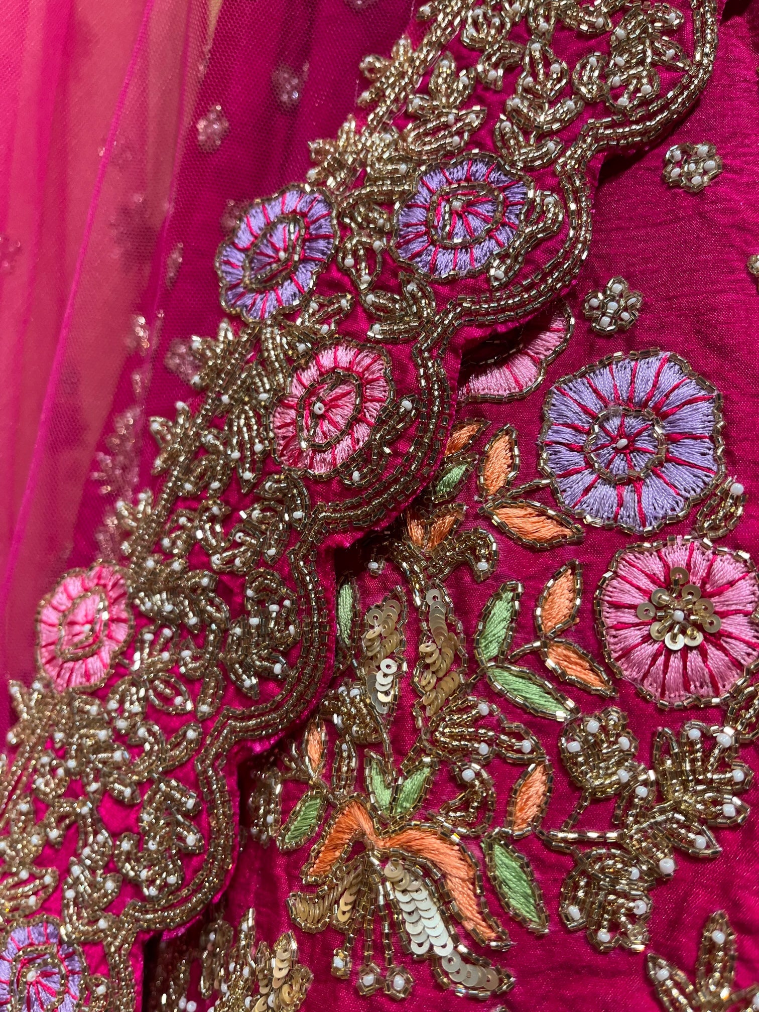 Buy Plum Hand Embroidery Raw Silk Bridal Lehenga by MISHRU at Ogaan Online  Shopping Site