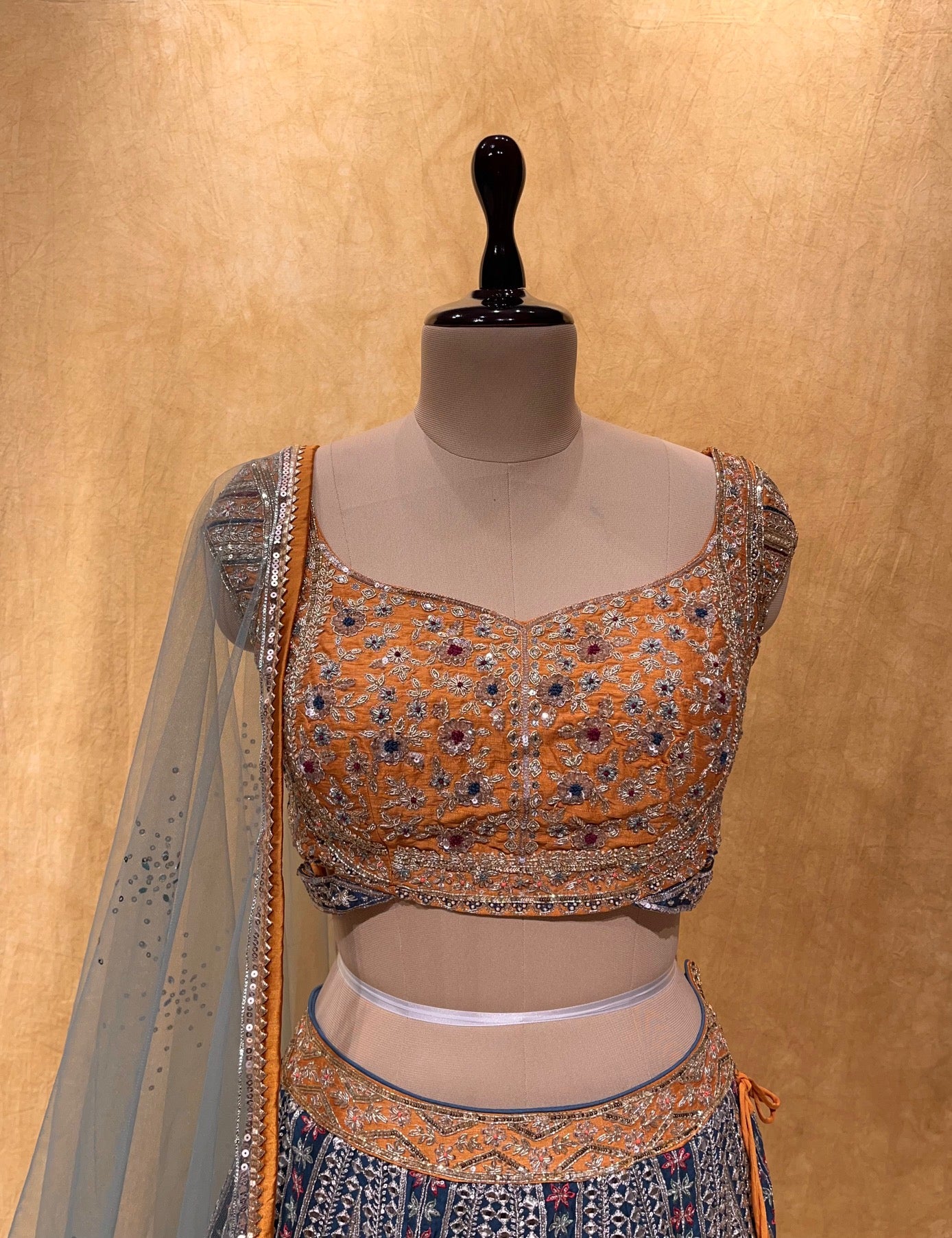 Buy Orange/ Corel Silk Sequins Hand Embroidered Bridesmaid Indian Sangeet  Wedding Lehenga Choli Stitched With Contrast Gold Net Dupatta Online in  India - Etsy