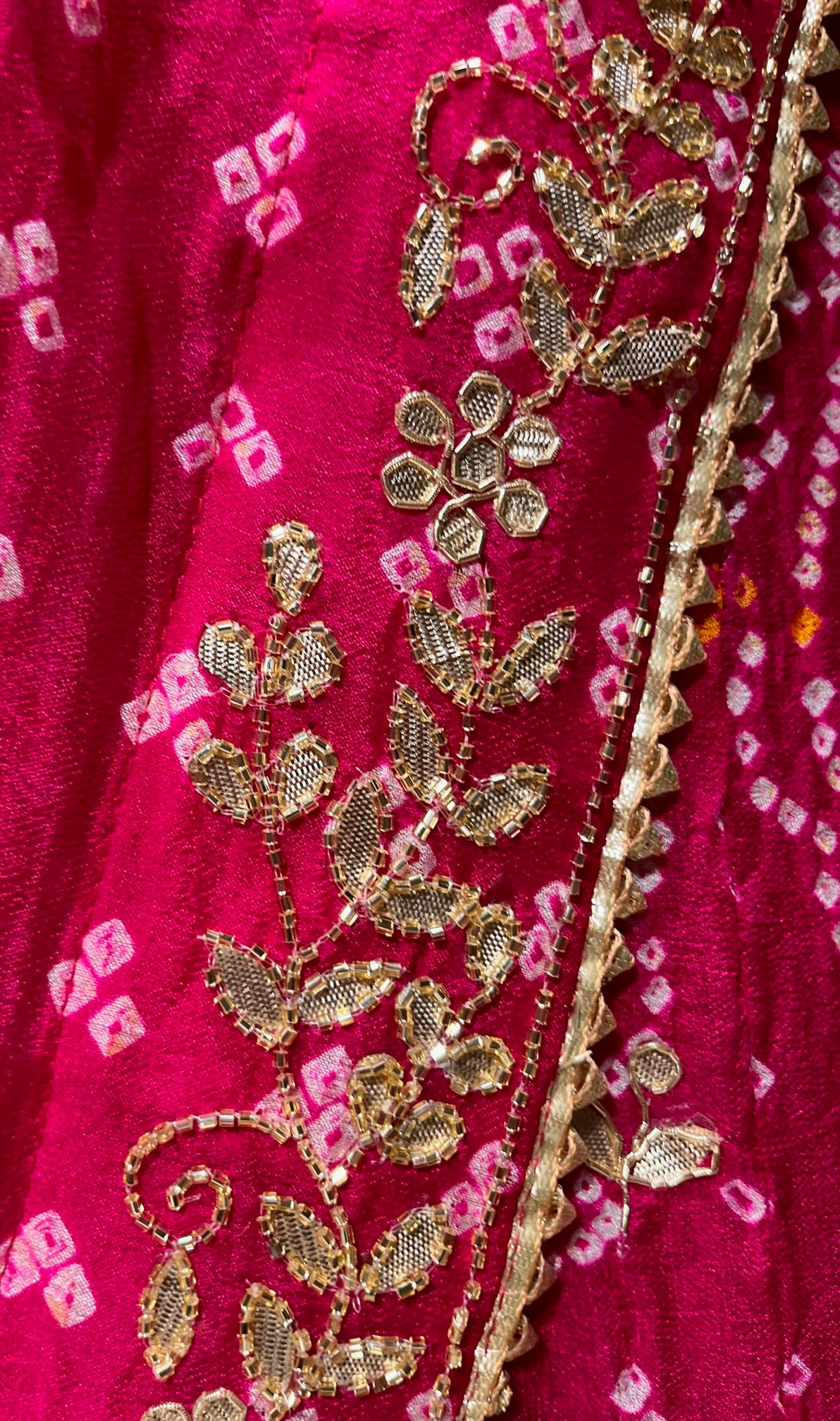 Showcased here is a bandhani printed lehenga with gota-patti motifs accents  and printed ethnic delights. Having a vibrantly contrasting… | Instagram