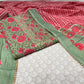PISTA GREEN COLOUR UNSTITCHED PRINTED SUIT EMBELLISHED WITH GOTA PATTI WORK
