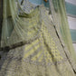 PISTA GREEN COLOUR PURE ORGANZA HAND EMBROIDERED LEHENGA EMBELLISHED WITH CUTDANA WORK