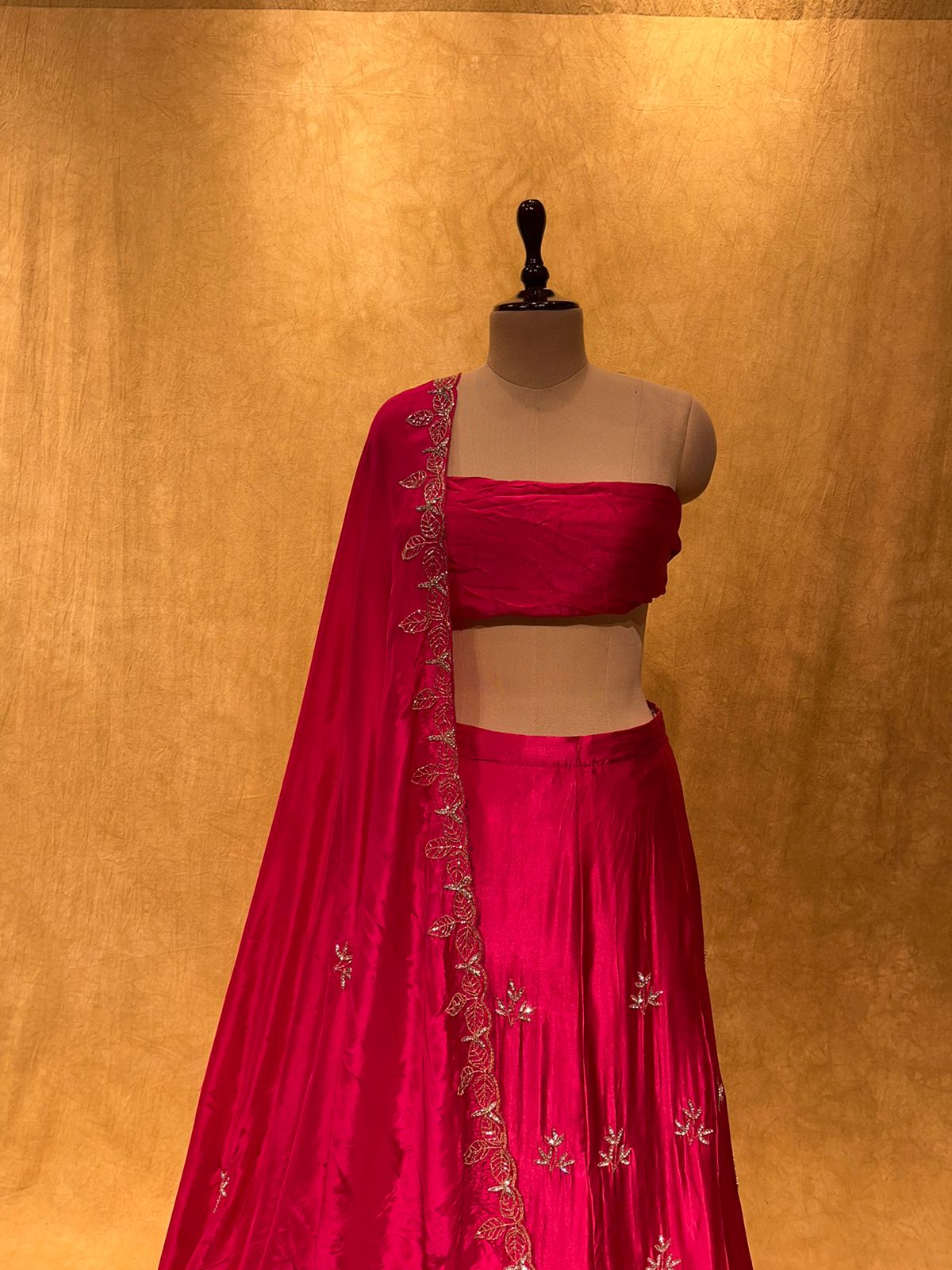 (DELIVERY IN 20-25 DAYS) TISSUE SILK LEHENGA HIGHLIGHTS WITH CUTDANA AND STONE WORK